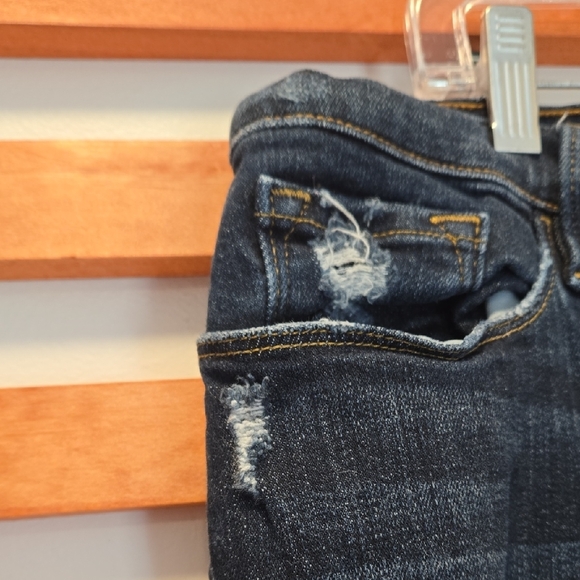 FRAME Le Garçon Crop Jeans Women’s 33 Dark Wash Distressed Boyfriend - Picture 4 of 6